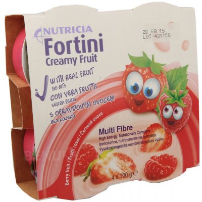 FORTINI CREAMY FRUIT MULTI FIBRE ČERVENÉ OVOCE POR SOL 4X100G – Hledejceny.cz