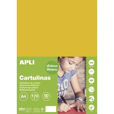 APLI sada barevných papírů A4 170 g vanilkový 50 ks – Sleviste.cz