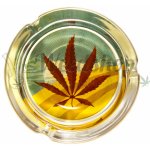 WeedShop Malý skleněný popelník List konopí List zelený – Zboží Dáma