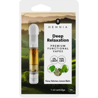 Hemnia Deep Relaxation Cartridge 5 % CBDP 90 % CBN kava kava kozlík meduňka 1 ml – Hledejceny.cz