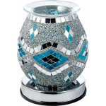 Eden Elektrická dotyková aroma lampa na vosk Modrostříbrná zrcadlová mozaika – Zboží Dáma