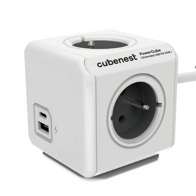 Cubenest PowerCube Extended USB A+C PD 20 W Grey 6974699970828 – Zboží Živě