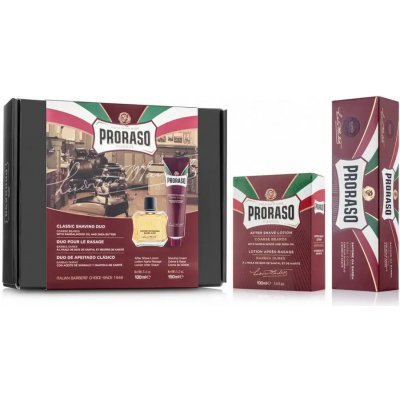 Proraso Red voda po holení 100 ml + krém na holení 150 ml dárková sada – Sleviste.cz
