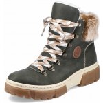 Rieker dámské zimní kotníkové kozačky s kožešinou zelené – Sleviste.cz