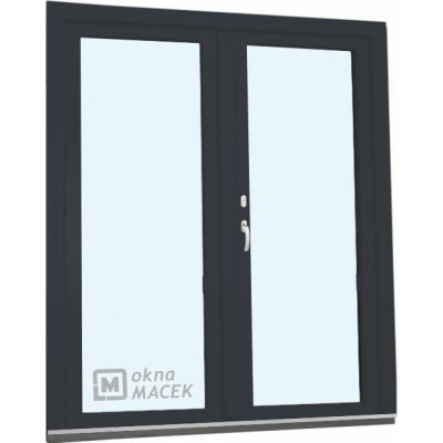 Kömmerling balkonové dveře 70 AD O+OS klapačka pravé antracit/bílá 150 x 200 cm oboustranná klika + FAB + hliníkový práh – Hledejceny.cz