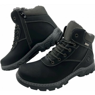 Pánské černé šněrovací zimní boty 06 černé – Zboží Dáma