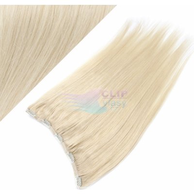 Clip in rychlopás 40cm 100% lidské vlasy - platina #60 – Sleviste.cz