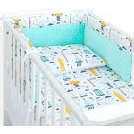 Mamo-Tato Mantinel s povlečením 3D sada Car bílá tyrkys 135 x 100 cm – Zboží Dáma