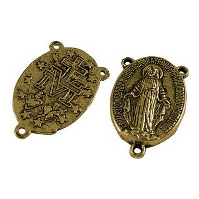 NUBIO Mezidíl pro růženec - zlatý, 23x14x3 mm – Zboží Mobilmania