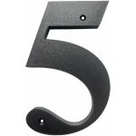 Domovní číslo popisné 5 na zeď, vrata, sloupky s dírami pro vruty barva černá, výška 170 mm – Zboží Mobilmania