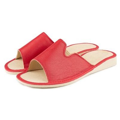 Vlnka dámské letní kožené pantofle bez špice Darla červená – Hledejceny.cz