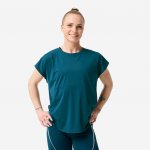DOMYOS Dámské volné fitness tričko prodyšné MODRÁ – Sleviste.cz