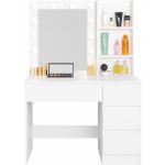 Aga toaletní stolek se zrcadlem a osvětlením matný bílý MRDT21 – Hledejceny.cz