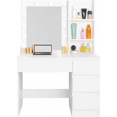 Aga toaletní stolek se zrcadlem a osvětlením matný bílý MRDT21 – Hledejceny.cz