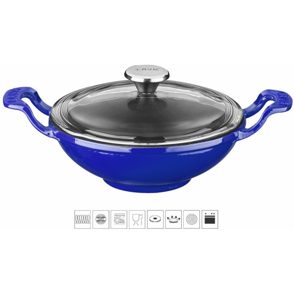 Pánev Lava Metal Litinový wok modrý 16 cm