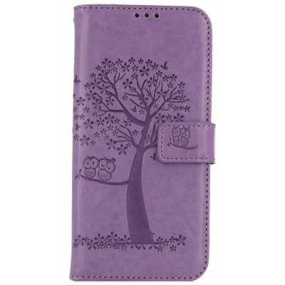 Pouzdro TopQ Samsung A54 5G knížkové Světle fialový strom sovičky – Zboží Mobilmania