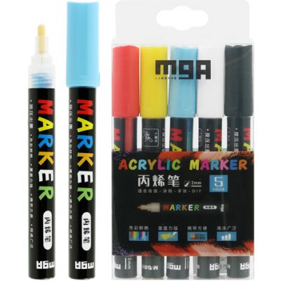M&G popisovač akrylový acrylic marker 2 mm sada 5 ks 450376 – Sleviste.cz