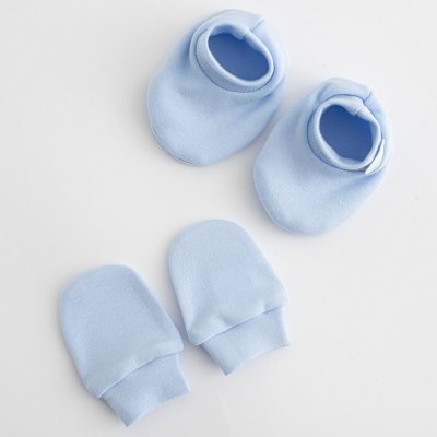 New Baby Kojenecký bavlněný set-capáčky a rukavičky Casually dressed modrá – Zboží Mobilmania