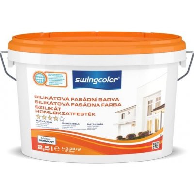 Swingcolor Fasádní barva silikátová, sněhobílá, 2,5 l 6244 T02,5 0 – HobbyKompas.cz