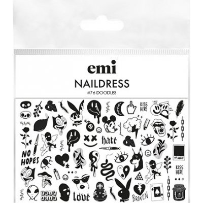 E.Mi Vodolepka Naildress Slider Design 76 Doodles – Zboží Dáma