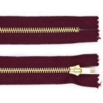 Kovový zip nedělitelný 16 cm, Ø 6 mm vínový – Zboží Mobilmania