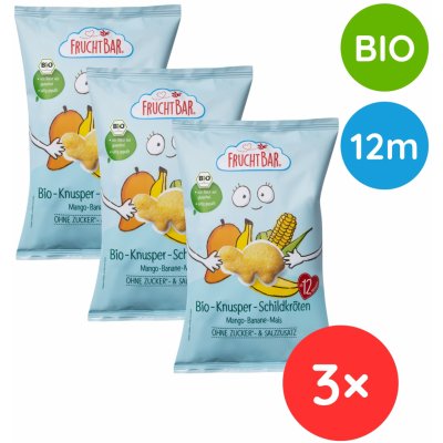 FruchtBar BIO Křupky Želvy - Kukuřice mango a banán 3 x 30 g – Zboží Dáma