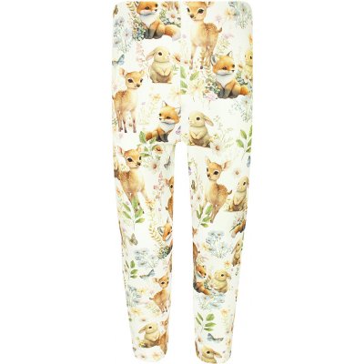 V Mart legíny Zvířátka na louce béžová – Zboží Dáma