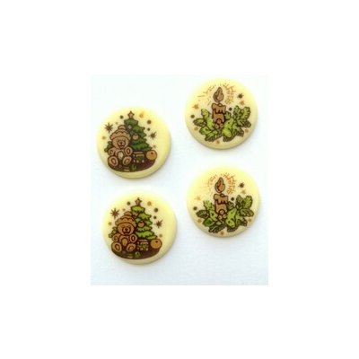 Dekorace z bílé čokolády - VÁNOCE / 10 ks – Zboží Dáma