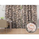 Biante Bavlněný závěs Sandra SA-788 Hnědofialové květiny na šedozeleném 150x190 cm – Hledejceny.cz