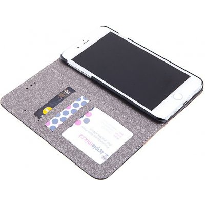 Pouzdro AppleMix Apple iPhone 7 Plus / 8 Plus - stojánek + prostor pro platební karty - motiv dřeva / palisandr – Zboží Živě