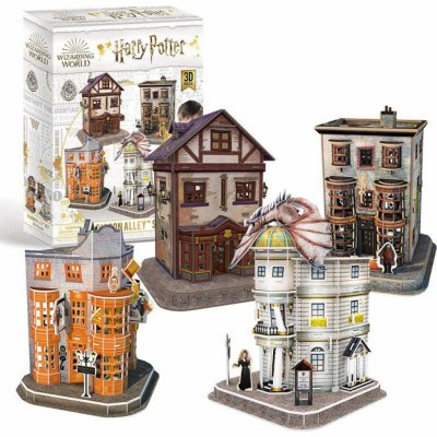 CubicFun 3D puzzle Harry Potter Šikmá ulička 4v1 181 ks