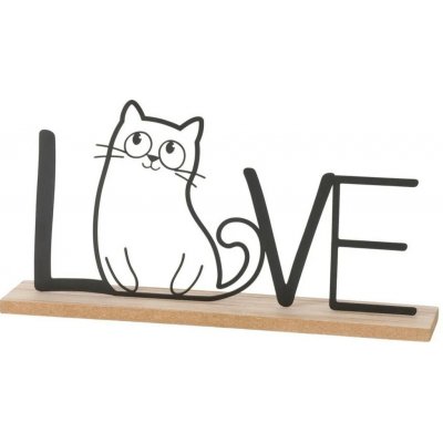 Boltze Dekorativní nápis s kočkou Mollie Love, 19,2 x 38 x 7,9 cm – Hledejceny.cz