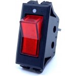 Tracon electric Kolébkový vypínač ON-OFF červený podsvětlený, 16A, 250V IP 40 – Hledejceny.cz