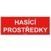 Piktogram Hasící prostředky - bezpečnostní tabulka, samolepka 210x80 mm