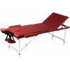 Masážní stůl a židle Vida XL 110091 skládací masážní stůl se 3 zónami a hliníkový rám červený