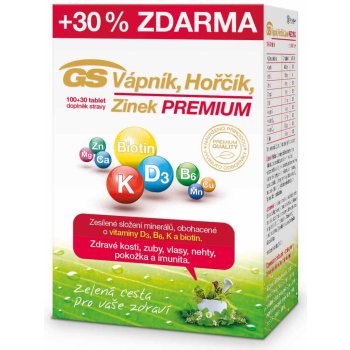 GS Vápník Hořčík Zinek Premium 130 tablet