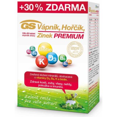GS Vápník Hořčík Zinek Premium 130 tablet – Zboží Mobilmania
