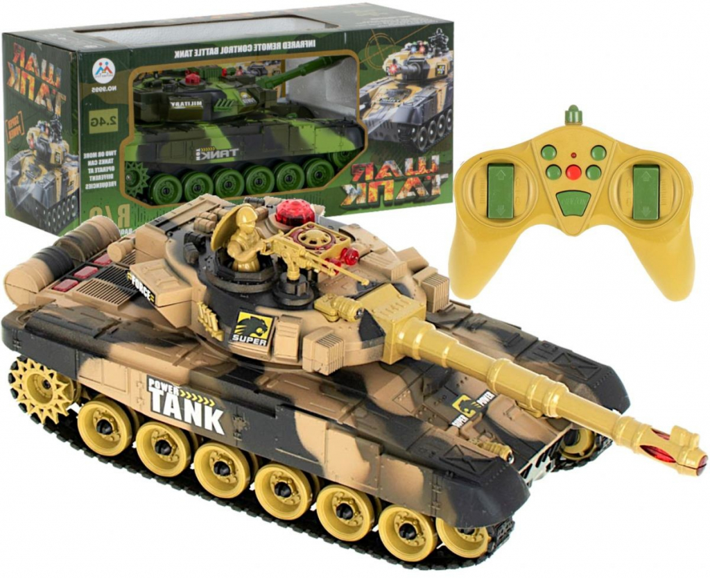 Huina Toys RC válečný tank T-80 No.9993 desert camo 2,4 GHz RTR 1:24