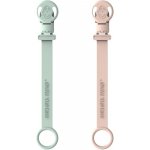 Matchstick Monkey Soother Clips klip na dudlík Mint Green & Dusty Pink 2 ks – Zbozi.Blesk.cz