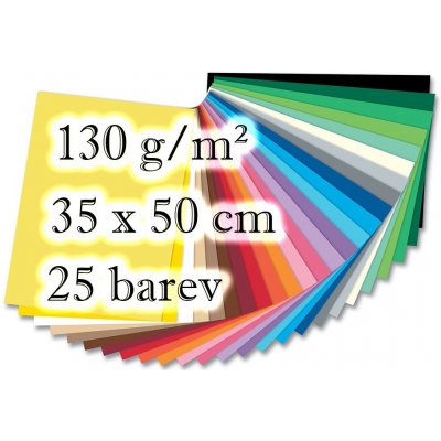 Folia Max Bringmann Barevné papíry 130 g/m² 25 listů 25 barev 25 x 35 cm – Zboží Mobilmania