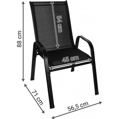 Gardlov 25290 Zahradní židle stohovatelné černé 2 ks, černá – Zboží Dáma