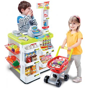 KINDERPLAY Supermarket s pokladnou a váhou zelený