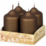 NOHEL GARDEN Adventní svíčky metalické matné hnědé 4 x 7 cm, 4ks – Hledejceny.cz