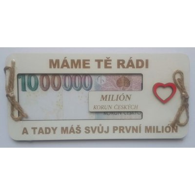 Dřevěné přání Máme Tě rádi – Zboží Dáma