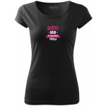 Dámské tričko Buďte rádi, že jsem vůbec přišla Černá, Bílo Růžová – Zboží Dáma