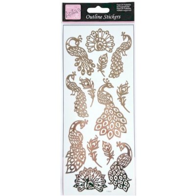 WEST DESIGN Samolepky kontury metalické bronzové Pávi – Zboží Mobilmania