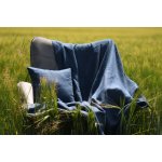 Nelly Lněný pléd tmavě modrý 140x240 cm – Zboží Dáma