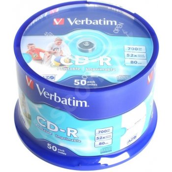 Verbatim CD-R 700MB 52x, printable, 50ks (43309)