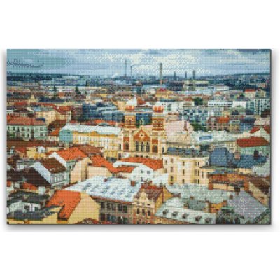 Painting Queens Diamantové malování Výhled na město Plzeň 40 × 60 cm s rámem hranaté – Sleviste.cz