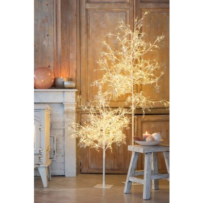 Dekorace stříbrný svítící stromeček Tree leaves silver M Ø 60*100 cm J-Line by Jolipa – Hledejceny.cz